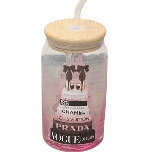 Amanda Greenwood Fashion Bookstack Glass Tumbler w/ Straw